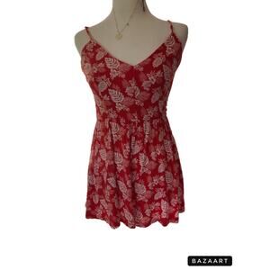 Forever 21 Floral Red Jumpsuit Size M